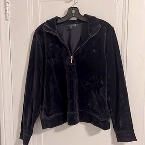 Purple Velvet Large Ralph Lauren Half Zip Jacket
